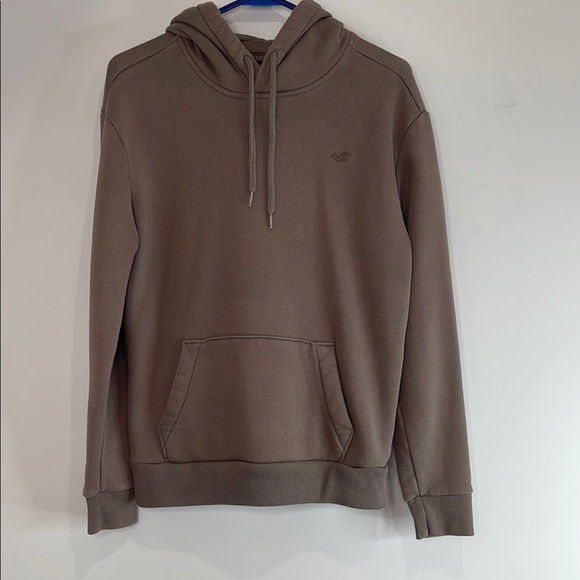 Hollister Mens Pullover Hoodie Relaxed Fit Coffee Quartz Brown Size XS *AS IS - Picture 2 of 15